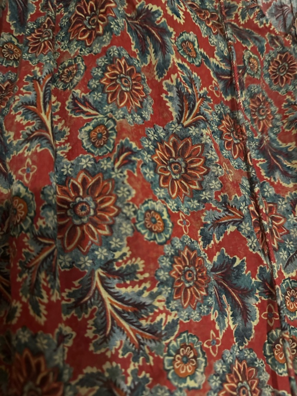 Doen Floral Print Long-Sleeve Blouse in Rust - Picture 2 of 5
